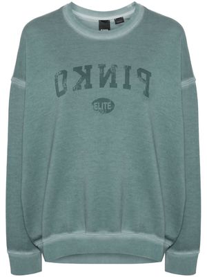 PINKO logo-print cotton sweatshirt - Green