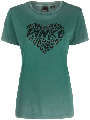 PINKO logo-print cotton T-shirt - Green