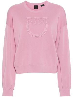 PINKO Love Birds appliqué knitted jumper