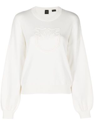 PINKO Love Birds-appliqué sweatshirt - Neutrals