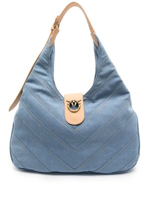 PINKO Love Birds denim shoulder bag - Blue