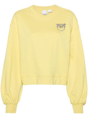PINKO Love Birds-embellished sweatshirt - Yellow