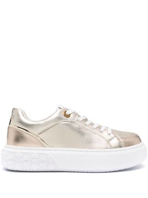 PINKO Love Birds-engraved sneakers - Gold