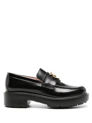 PINKO Love Birds leather loafers - Black