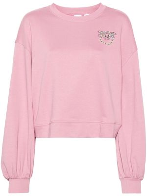 PINKO Love Birds-motif cotton sweatshirt
