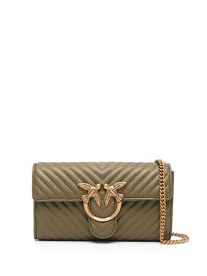 PINKO Love One quilted leather crossbody bag - Green