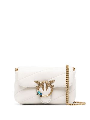 PINKO Love quilted shoulder bag - White