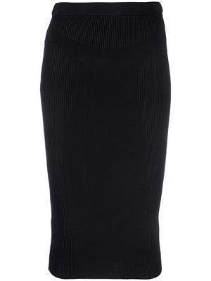 PINKO low-rise knitted midi skirt - Black