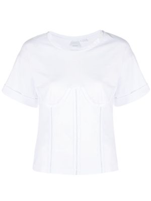PINKO Maestrale corset cotton T-shirt - White