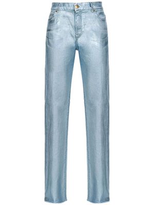 PINKO metallic-sheen straight jeans - Blue