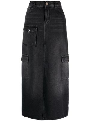 PINKO mid-rise jeans maxi skirt - Black