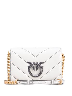 PINKO mini Love Bag Click chevron crossbody bag - White