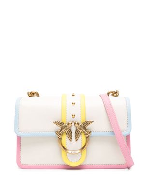 PINKO mini Love One leather shoulder bag - White