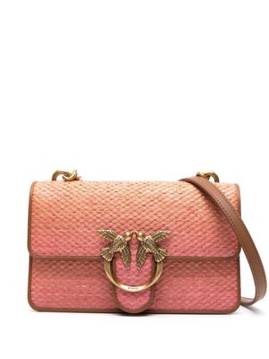 PINKO mini Love One raffia shoulder bag - Brown