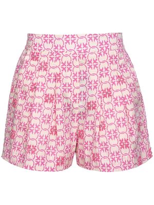 PINKO monogram-pattern high-waist shorts