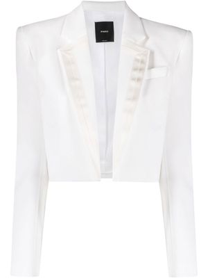 PINKO notched-collar cropped blazer - White