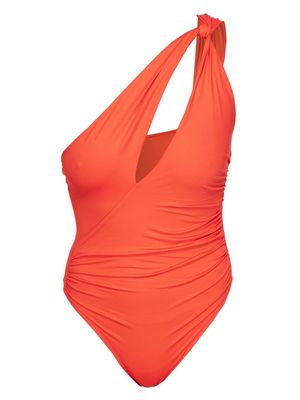 PINKO one-shoulder cut-out swimsuit - Orange