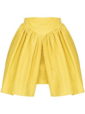 PINKO pleated flared miniskirt - Yellow