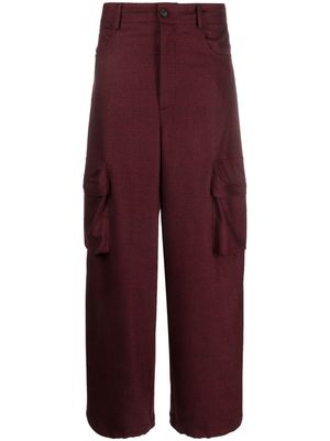 PINKO Prince of Wales flannel cargo trousers - Red