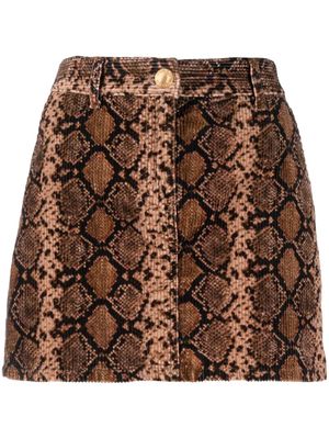 PINKO python-print cotton miniskirt - Brown