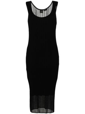 PINKO ribbed-knit layered midi dress - Black