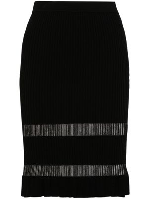 PINKO ribbed-knit midi skirt - Black