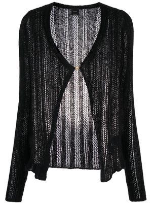 PINKO ribbed open-knit cardigan - Black