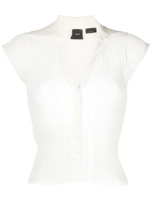 PINKO ribbed polo blouse - White