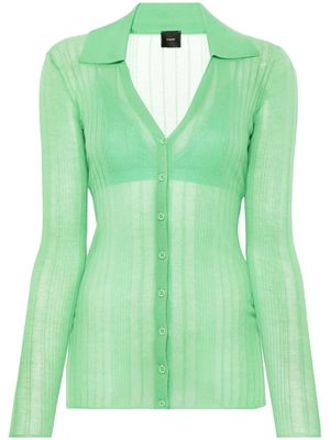 PINKO ribbed V-neck cardigan - Green