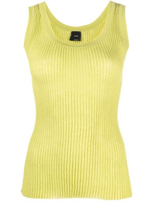 PINKO round-neck ribbed-knit top - Green