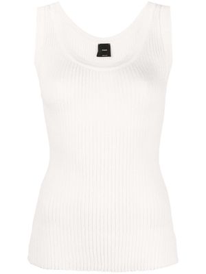 PINKO round-neck ribbed-knit top - White