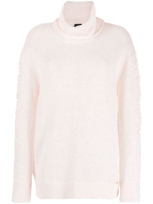 PINKO ruched-sleeve roll-neck jumper