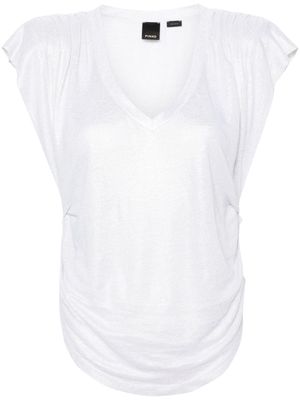 PINKO ruched V-neck T-shirt - White