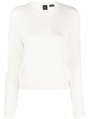 PINKO ruffle-detail wool jumper - White