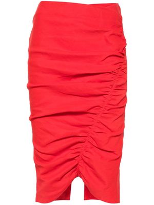 PINKO ruffled detail pencil skirt - Red
