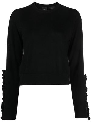 PINKO ruffled long-sleeve wool jumper - Black