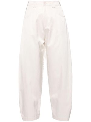 PINKO satin-finish loose-leg trousers - White