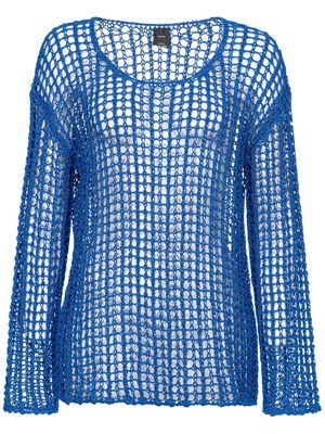 PINKO semi-sheer open-knit jumper - Blue