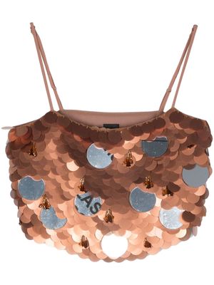 PINKO sequin crop top - Brown