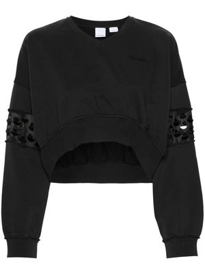 PINKO sequin-embellished cropped sweatshirt - Black