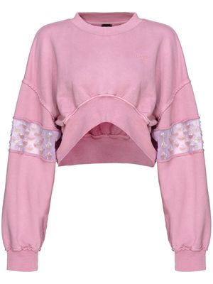 PINKO sequin-embellished cropped sweatshirt
