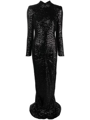 PINKO sequin-embellished open-back gown - Black