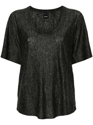 PINKO short-sleeve linen T-shirt - Black