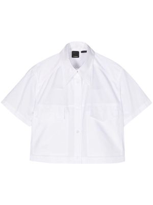 PINKO short-sleeve panelled cotton shirt - White