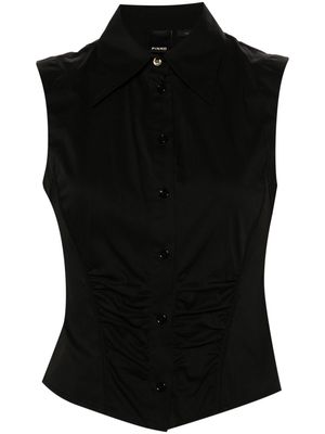 PINKO sleeveless poplin shirt - Black