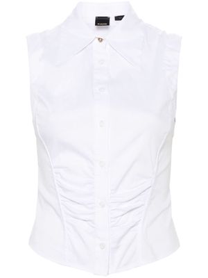 PINKO sleeveless poplin shirt - White