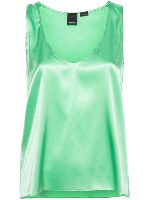 PINKO sleeveless stretch-silk top - Green