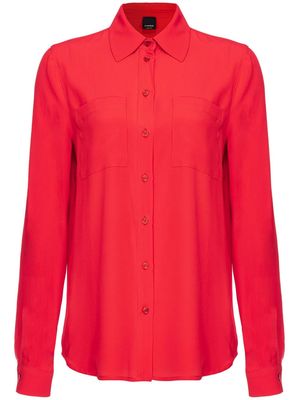 PINKO spread-collar crepe shirt - Red