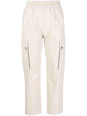 PINKO straight-leg polished-finish trousers - Neutrals