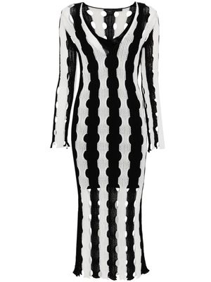 PINKO striped cut-out maxi dress - Black